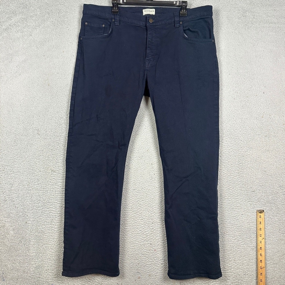 Tecovas Pants Mens 40X32 Navy Blue Chino Straight Stretch 5 Pocket Casual EUC